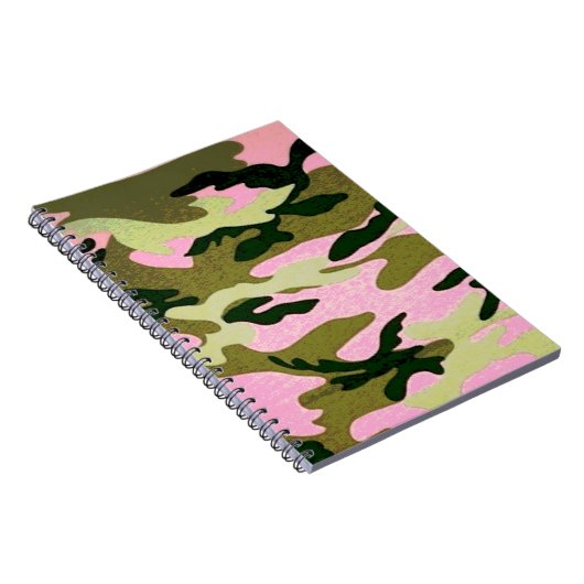 Rosa und grüne Camouflage Spirale Notebook Notizblock (Rechte Seite)