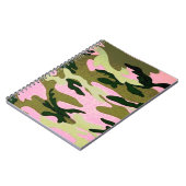 Rosa und grüne Camouflage Spirale Notebook Notizblock (Linke Seite)