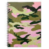 Rosa und grüne Camouflage Spirale Notebook Notizblock (Vorderseite)