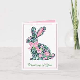 Rosa und grüne Chinoiserie Bunny mit Bow