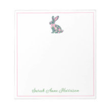 Rosa und grüne Chinoiserie Bunny mit Bow