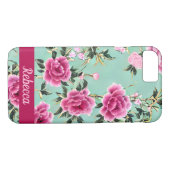 Rosa und grüne Chinoiserie Case-Mate iPhone Hülle (Rückseite (Horizontal))