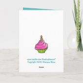 Rosa und grüne Cupcake aqua 1. Muttertag Karte (Rückseite)