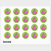 Rosa und grüne Cupcake-grüne Aufkleber (Blatt)
