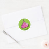 Rosa und grüne Cupcake-grüne Aufkleber (Umschlag)