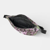 Rosa und grüne Dahlienblume Bauchtasche (Offen)