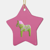 Rosa und grüne Dala Horse Star Ornament (Links)