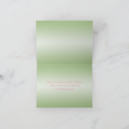 Rosa und grüne Damaskus Danke Karte (Innenseite)