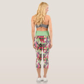 Rosa und grüne Diamanten  Capri Leggings (Rückseite)
