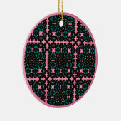 rosa und grüne Doodle 1 Keramik Ornament (Rechts)