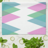 Rosa und grüne Dreiecke Geschirrtuch (Gefaltet)