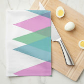 Rosa und grüne Dreiecke Geschirrtuch (Viertel Falte)