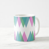 Rosa und grüne Dreiecke Kaffeetasse (VorderseiteRechts)