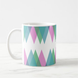 Rosa und grüne Dreiecke Kaffeetasse