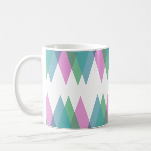 Rosa und grüne Dreiecke Kaffeetasse (Links)
