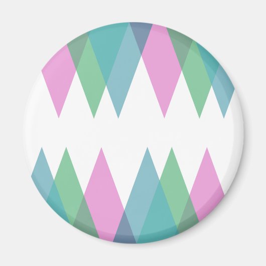 Rosa und grüne Dreiecke Magnet (Vorne)