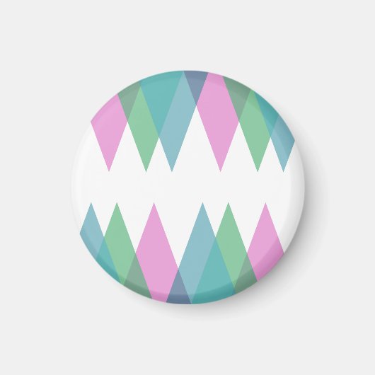 Rosa und grüne Dreiecke Magnet (Vorne)
