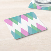 Rosa und grüne Dreiecke Rechteckiger Pappuntersetzer (angewinkelt)