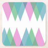 Rosa und grüne Dreiecke Rechteckiger Pappuntersetzer (Vorderseite)