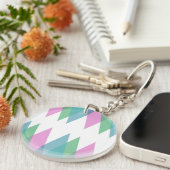 Rosa und grüne Dreiecke Schlüsselanhänger (Vorderseite rechts)