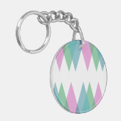 Rosa und grüne Dreiecke Schlüsselanhänger (Vorderseite links)