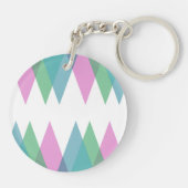 Rosa und grüne Dreiecke Schlüsselanhänger (Rückseite)