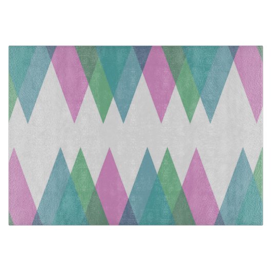 Rosa und grüne Dreiecke Schneidebrett (Vorderseite)