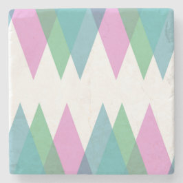 Rosa und grüne Dreiecke Steinuntersetzer