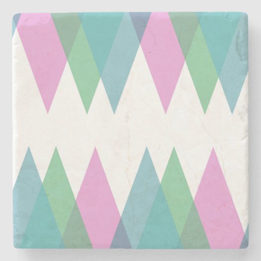 Rosa und grüne Dreiecke Steinuntersetzer (Vorderseite)