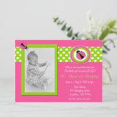 Rosa und grüne einladung (Stehend Vorderseite)