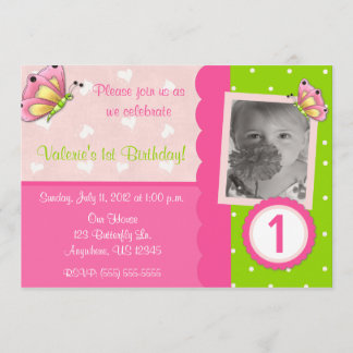 Rosa und grüne einladung