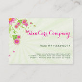 Rosa und grüne Elegante Blumendesign Visitenkarte (Rückseite)