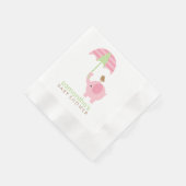 Rosa und grüne Elephant Babydusche Serviette (Ecke)