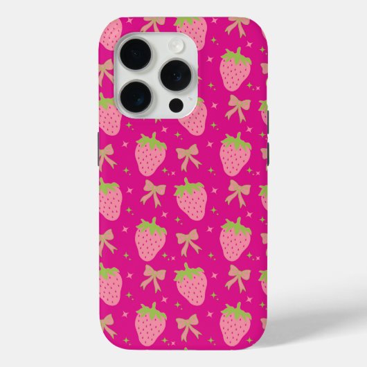 Rosa und grüne Erdbeeren und Bogen Case-Mate iPhone Hülle (Rückseite)