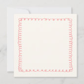 Rosa und grüne, farbenfrohe Square Hochzeit Save The Date (Rückseite)