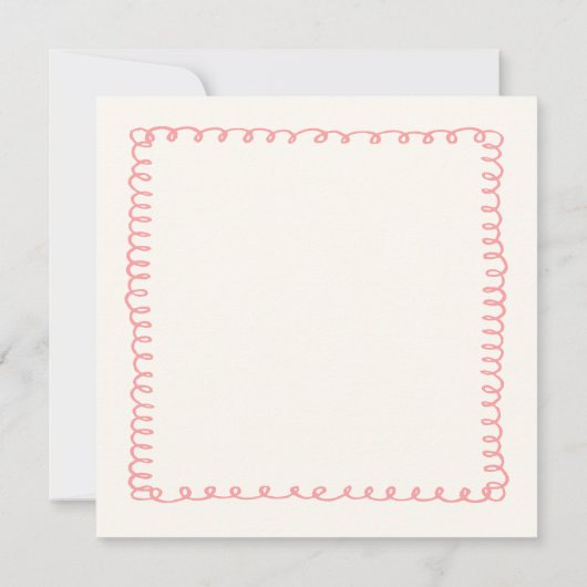 Rosa und grüne, farbenfrohe Square Hochzeit Save The Date (Rückseite)