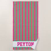 Rosa und grüne, feine Bettwäsche Strandtuch (Vorderseite)