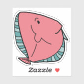 Rosa und grüne Fische Aufkleber (Blatt)