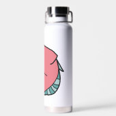 Rosa und grüne Fische Trinkflasche (Rückseite)
