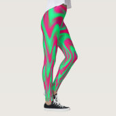 Rosa und grüne Flammen Leggings (Rechts)
