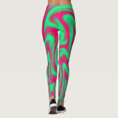 Rosa und grüne Flammen Leggings (Rückseite)