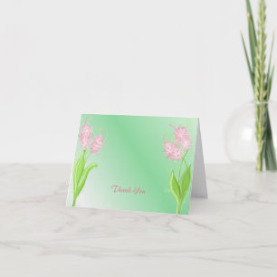 Rosa und grüne Flora Vielen Dank Dankeskarte