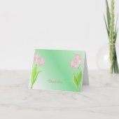 Rosa und grüne Flora Vielen Dank Dankeskarte (Vorderseite)