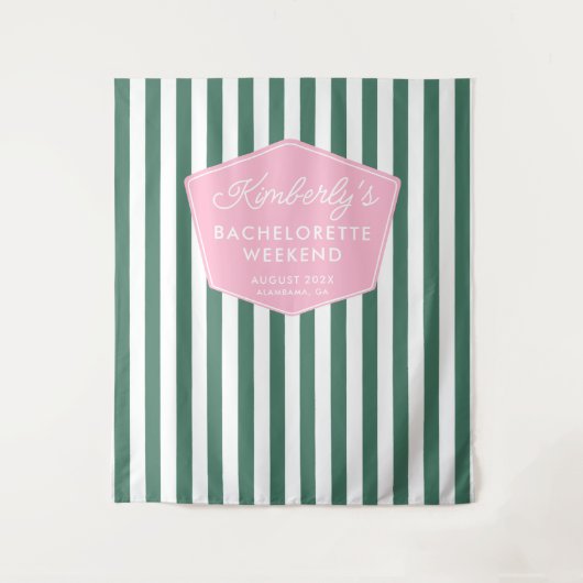 Rosa und grüne Foto der 50er Jahre Wandteppich (Vorderseite)