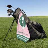 Rosa und grüne Frauen Golfhandtuch (Gras)