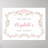 Rosa und grüne Frühlingsdusche im Garten - Empfang Poster (Vorne)