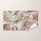 Rosa und grüne gefallene Blätter Badhandtuch Set (Handtuch)