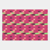 rosa und grüne geometrische geschenkpapier set (Vorderseite 3)