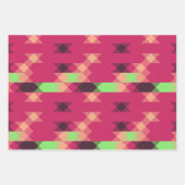 rosa und grüne geometrische geschenkpapier set (Vorderseite)