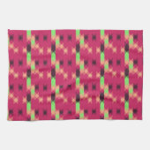 rosa und grüne geometrische geschirrtuch (Horizontal)